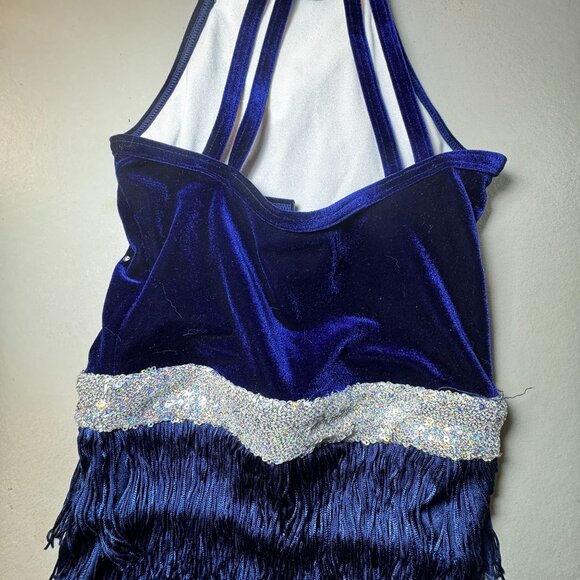 Twist My Hips WEISSMAN Crystal Plush Fringe Skirt Dance Dress - Picture 9 of 12